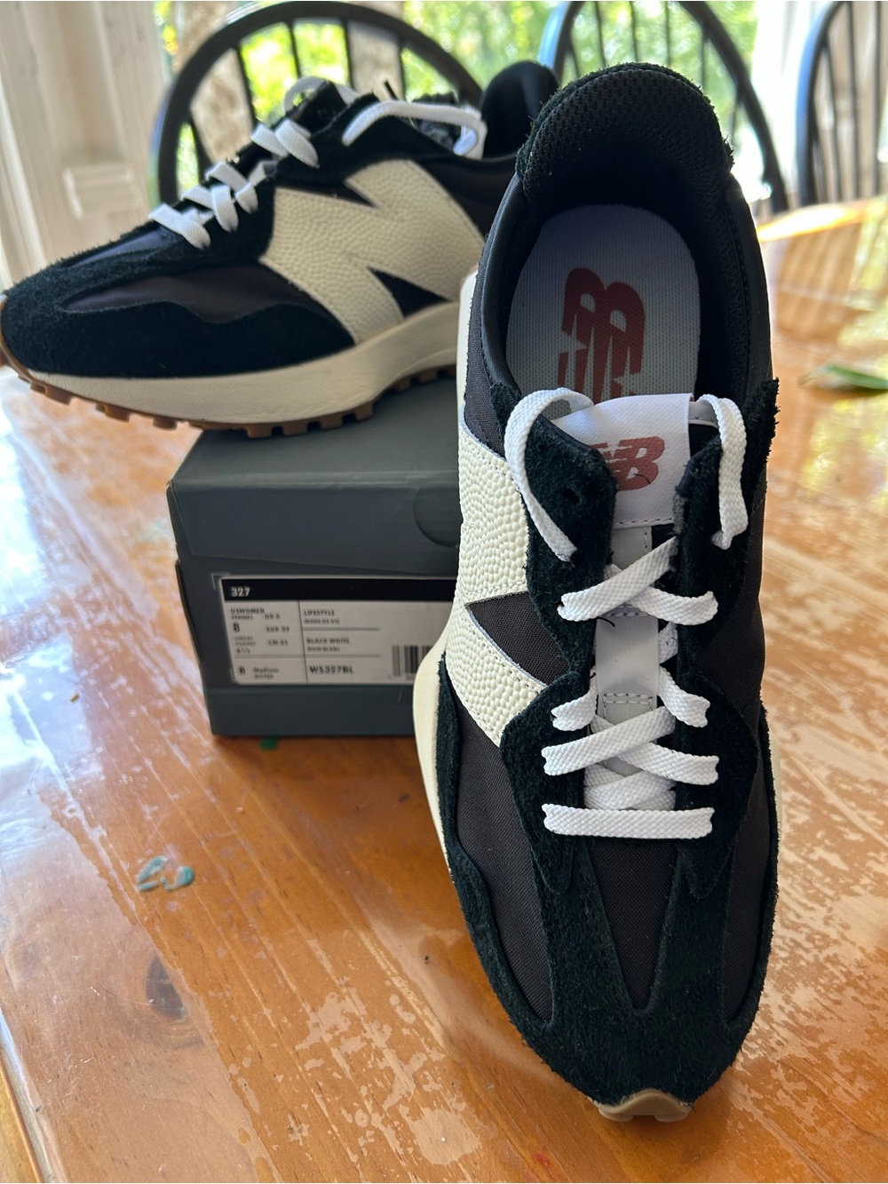 New Balance Black and White Retro Runner Sneakers